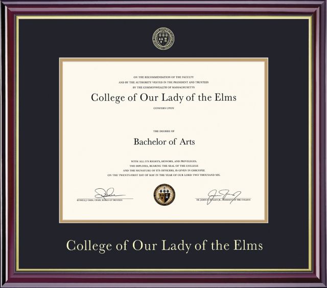 College of Our Lady of the Elms 8.5'' x 11'' Windsor Diploma Frame