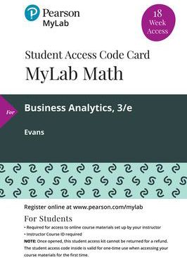MyLab Statistics with Pearson eText -- 18 Week Standalone Access Card -- for Business Analytics