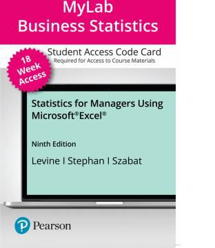 MyLab Statistics with Pearson eText Access Code (18 Weeks) for Statistics for Managers Using Microsoft Excel