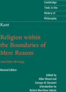 Kant: Religion Within the Boundaries of Mere Reason