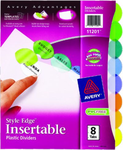 INDEX 8TAB/STYLE EDGE INSERTBL