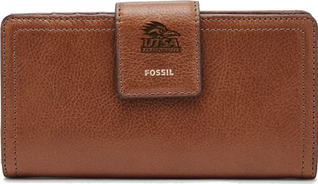 Fossil Leather Logan RFID Tab Clutch - Brown - ONLINE ONLY