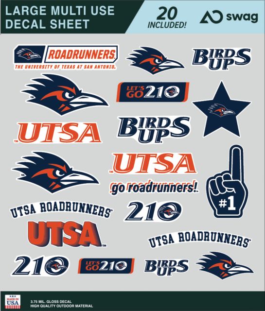 University of Texas San Antonio Large Sticker Sheet