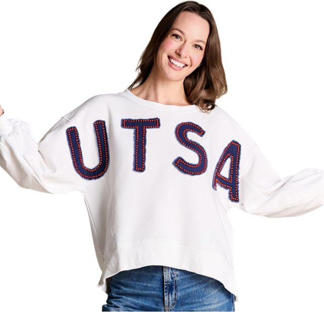 University of Texas San Antonio Women's Distressed Crewneck Sweatshirt