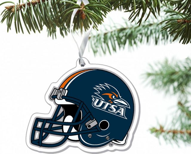 University of Texas San Antonio Etched Football Helmet Christmas Ornament