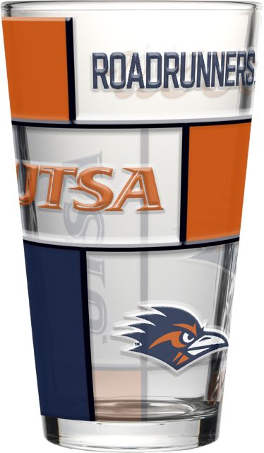 University of Texas San Antonio 16oz Quilted Stained Pint Glass