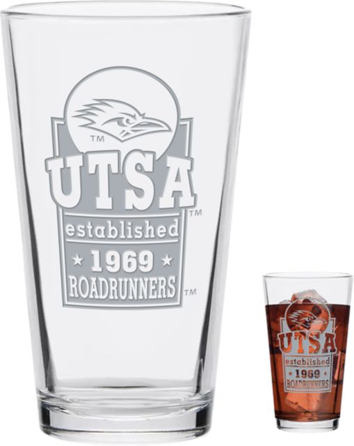 University of Texas San Antonio Roadrunners Engraved Pint Glass