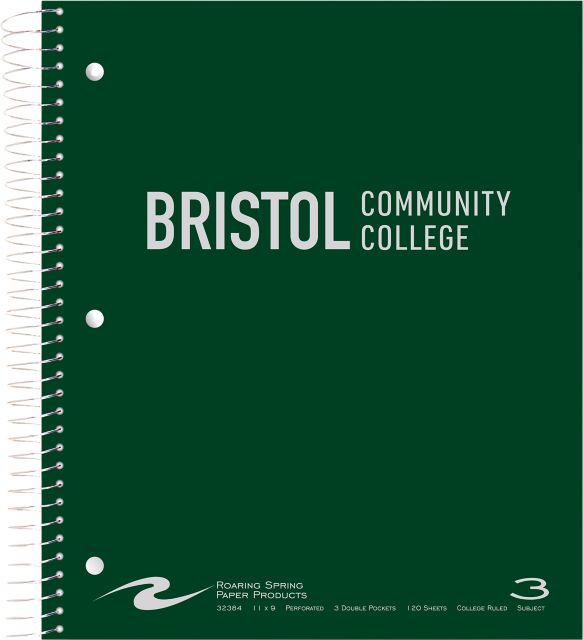 Bristol Community College 3 Subject Notebook