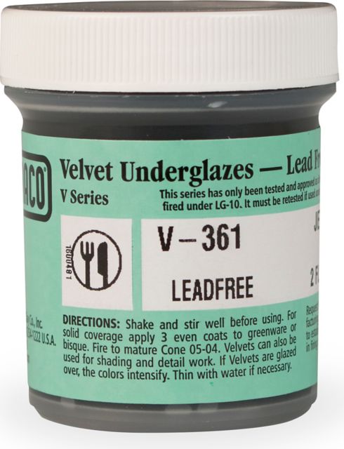 VELVET UNDERGLAZE 2OZ V361 JET BLACK