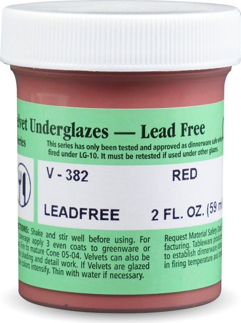 Velvet Underglaze 2Oz V382 Red