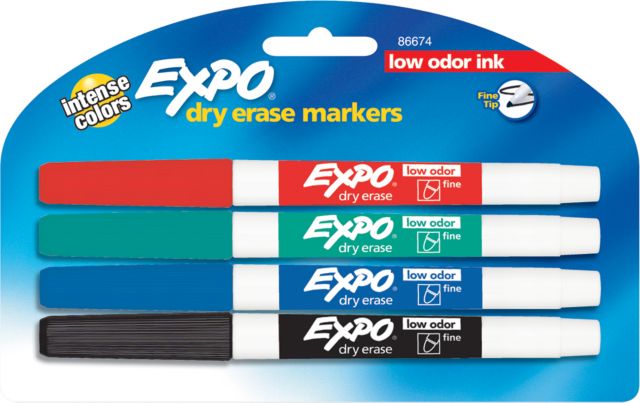 Expo Low Odor Dry Erase Marker, Fine Pk4