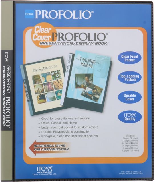 CLEAR COVER PROFOLIO 12PAGE BLACK