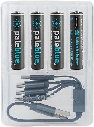 RECH BATTERY 4Pk AAA PALE BLUE