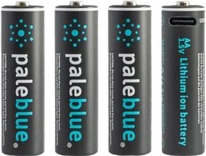 RECH BATTERY 4Pk AA PALE BLUE