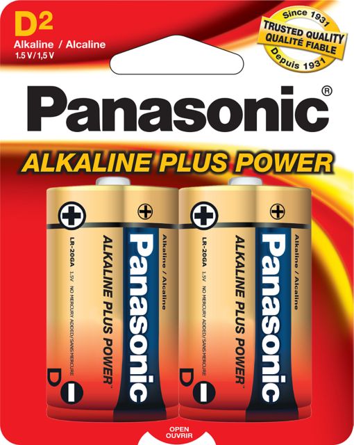 BATTERY D 2PK PP PANASONIC