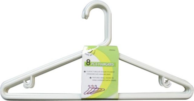 JUCO PlasticTubeHanger Wht8Pk