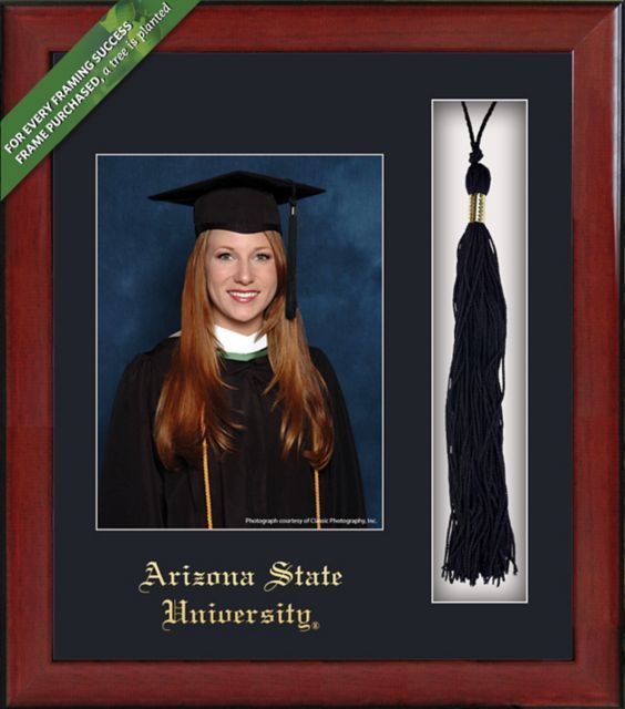 Framing Success 7 x 5 Photo and Tassel Cut-out with Black mat and gold-leaf embossed name - ONLINE ONLY