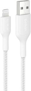 BoostCharge Pro Braided USB-A Cable with Lightning Connector, 6.6ft/2m, White