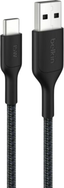 BoostCharge Pro USB-C/USB-A Data Transfer Cable, 3.28', Black