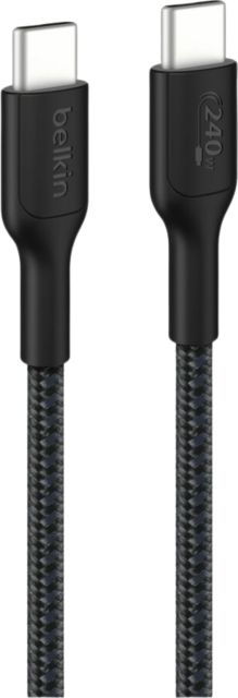 BoostCharge Pro USB-C to USB-C Braided Cable 240W, 6.56', Black