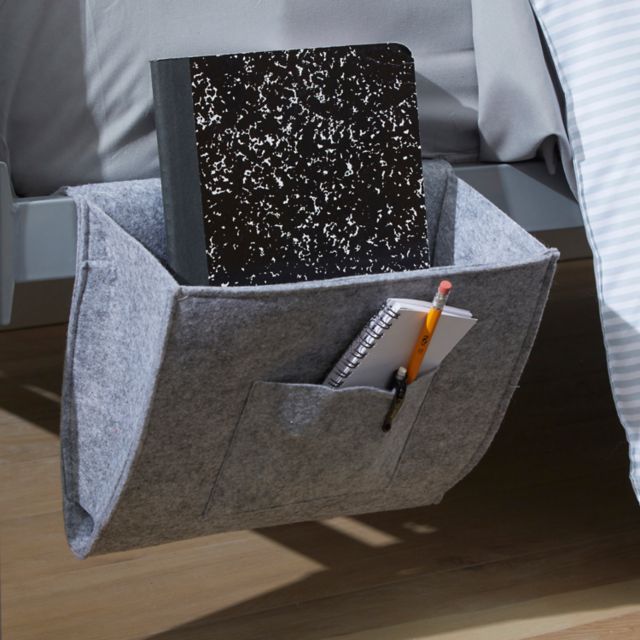 FELT BEDSIDE CADDY - GRAY