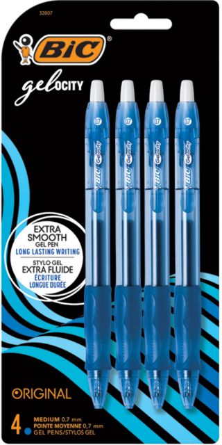 GELOCITY RETRACTABLE 4PK BLUE