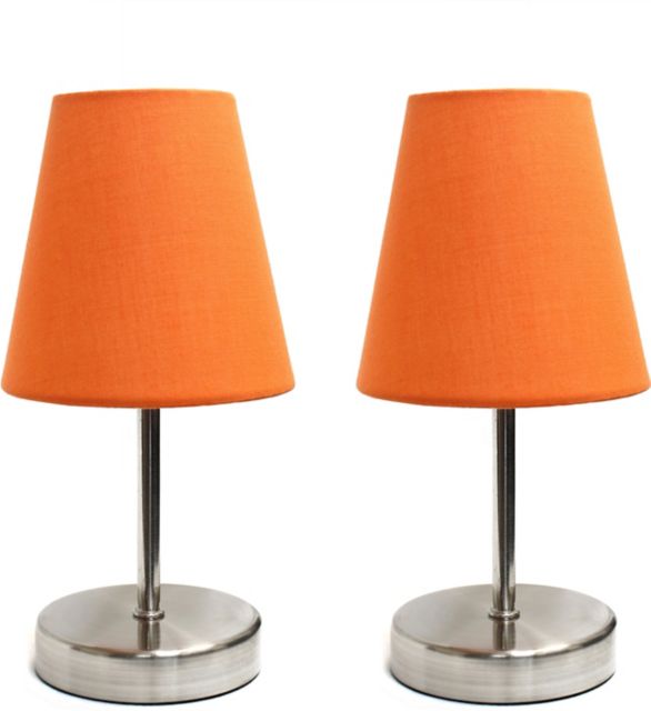 Creekwood Home 10.5 Iconic Duo Mini Sand Nickel Table Lamp Two Pack Set, for End Tables, Nightstands, Offices Shades