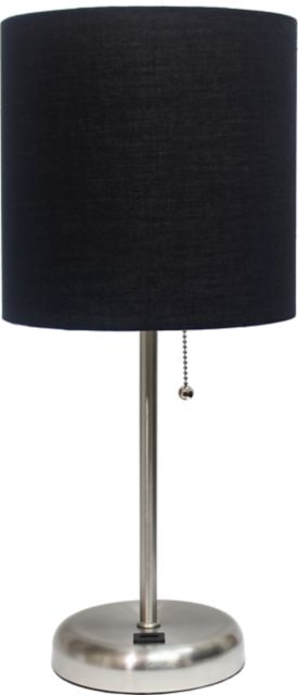 STEEL USB LAMP LED BK