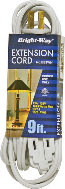 EXT CORD BRIGHT-WAY WHITE 9FT