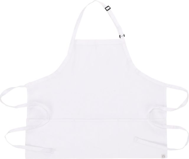 WHITE THREE POCKET BIB APRON