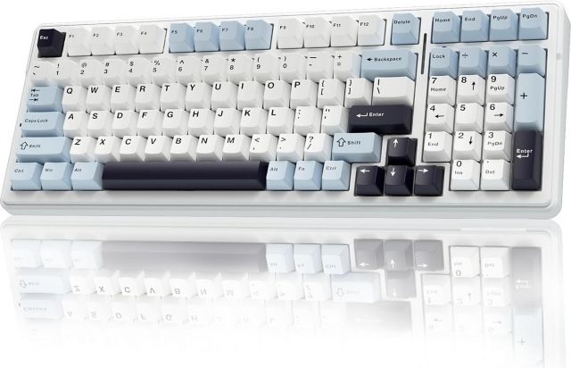 AULA F99 96% Layout Wireless Mechanical Gaming Keyboard - Blue/White - ONLINE ONLY
