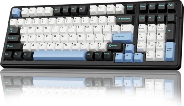 AULA F99 96% Layout Wireless Mechanical Gaming Keyboard - Blue/White/Black - ONLINE ONLY