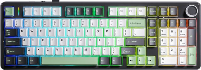 AULA F99Pro Wireless Mechanical Keyboard - Black/Green/White - ONLINE ONLY