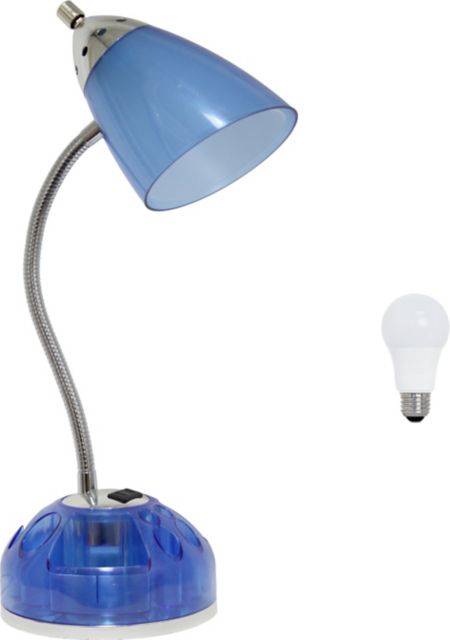 Simple Designs 19.5 Flossy Organizer Desk Lamp with Charging Outlet Lazy Susan Base and LEB Bulb
