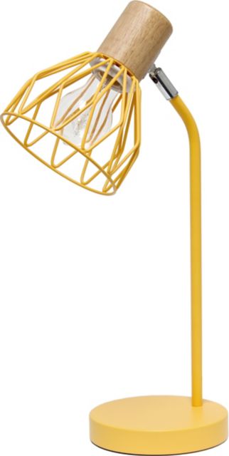 Simple Designs 18.19 Industrial Farmhouse Fusion Adjustable Cage Wire Office Accent Desk Lamp