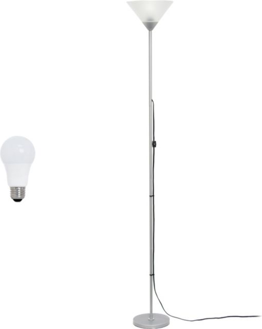 Simple Designs 70 1 Light Stick Torchiere Floor Lamp with LED Bulb