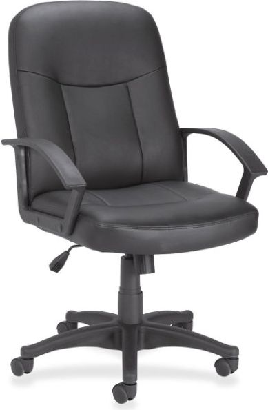 CHAIR BLK LEATHR MNGR MIDBACK