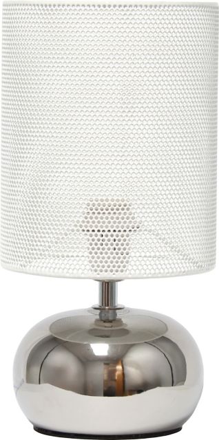 Simple Designs 10.04 Mesh Around Bedside Mini Ceramic Table Lamp With Matching Mesh Shade