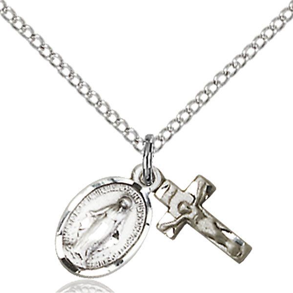 MEDAL 18" S/S CRUCIFIX/MIRACUL