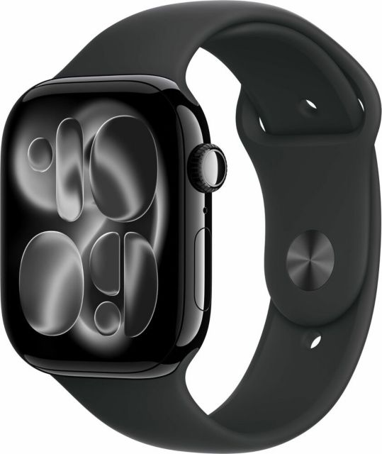 Apple Watch Series 11&nbsp;GPS&nbsp;46mm&nbsp;Jet Black Aluminum Case with Black Sport Band - S/M
