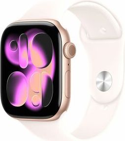 Apple Watch Series 11&nbsp;GPS&nbsp;46mm&nbsp;Rose Gold Aluminum Case with Light Blush Sport Band - S/M