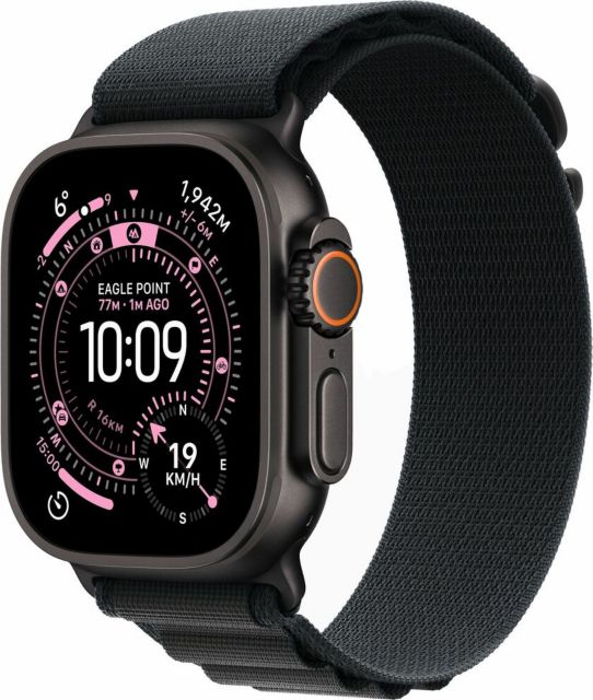 Apple Watch Ultra 3&nbsp;GPS + Cellular&nbsp;49mm&nbsp;Black Titanium Case with Black Alpine Loop - Medium