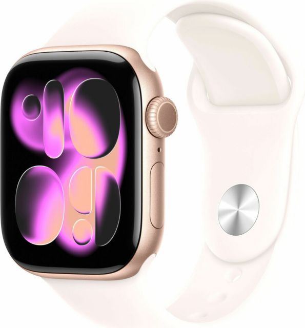 Apple Watch Series 11&nbsp;GPS + Cellular 42mm Rose Gold Aluminum Case with Light Blush Sport Band - S/M
