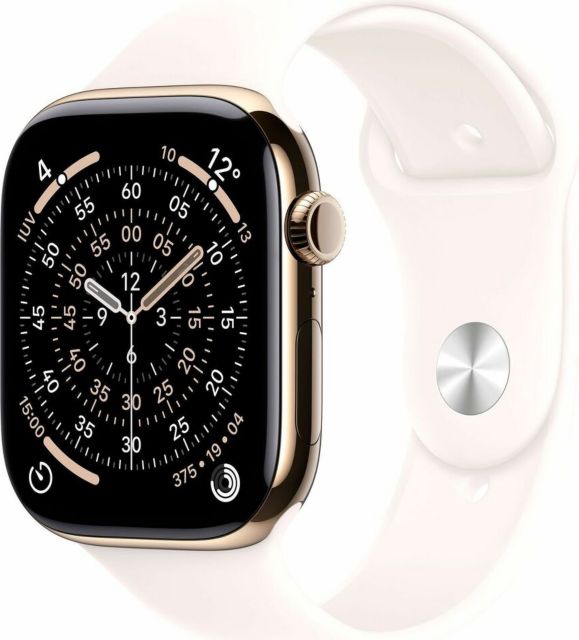 Apple Watch Series 11&nbsp;GPS + Cellular 42mm&nbsp;Gold Titanium Case with Light Blush Sport Band - S/M