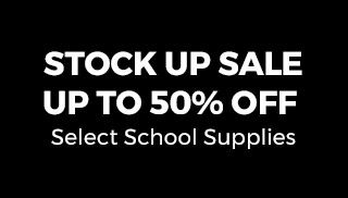 Stock Up Sale. Up To 50% Off Select School Supplies