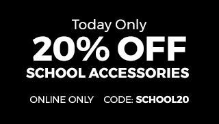 Today Only 20% Off School Accessories. Online Only. Code: SCHOOL20