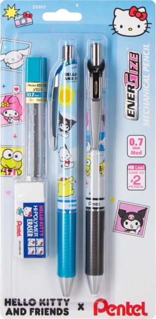EnerGize Mechanical Pencil, Hello Kitty & Friends, ( 0.7mm), Mechanical Pencil, W/Refill Lead and Small Block Eraser
