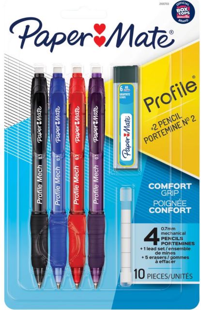 Paper Mate Profile Mech Mechanical Pencil Set  0.7mm #2 Lead  4 Count