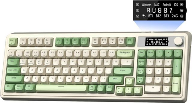 AULA S99 Pro Wireless Gaming Membrane Creamy Keyboard -Green - ONLINE ONLY