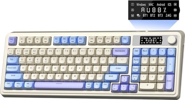 AULA S99 Pro Wireless Gaming Membrane Creamy Keyboard -Purple - ONLINE ONLY